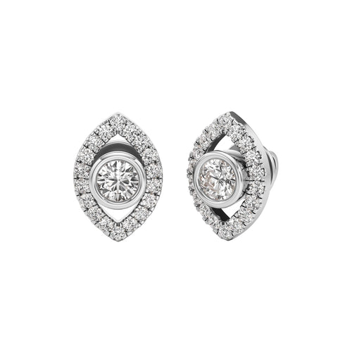 Round ShapeHalo Studs Earrings