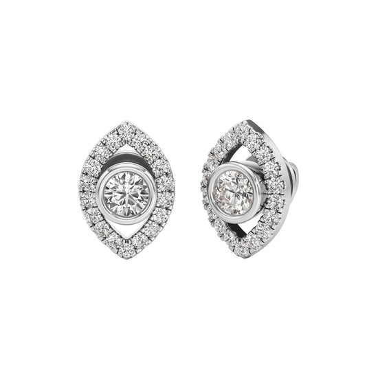 Round ShapeHalo Studs Earrings
