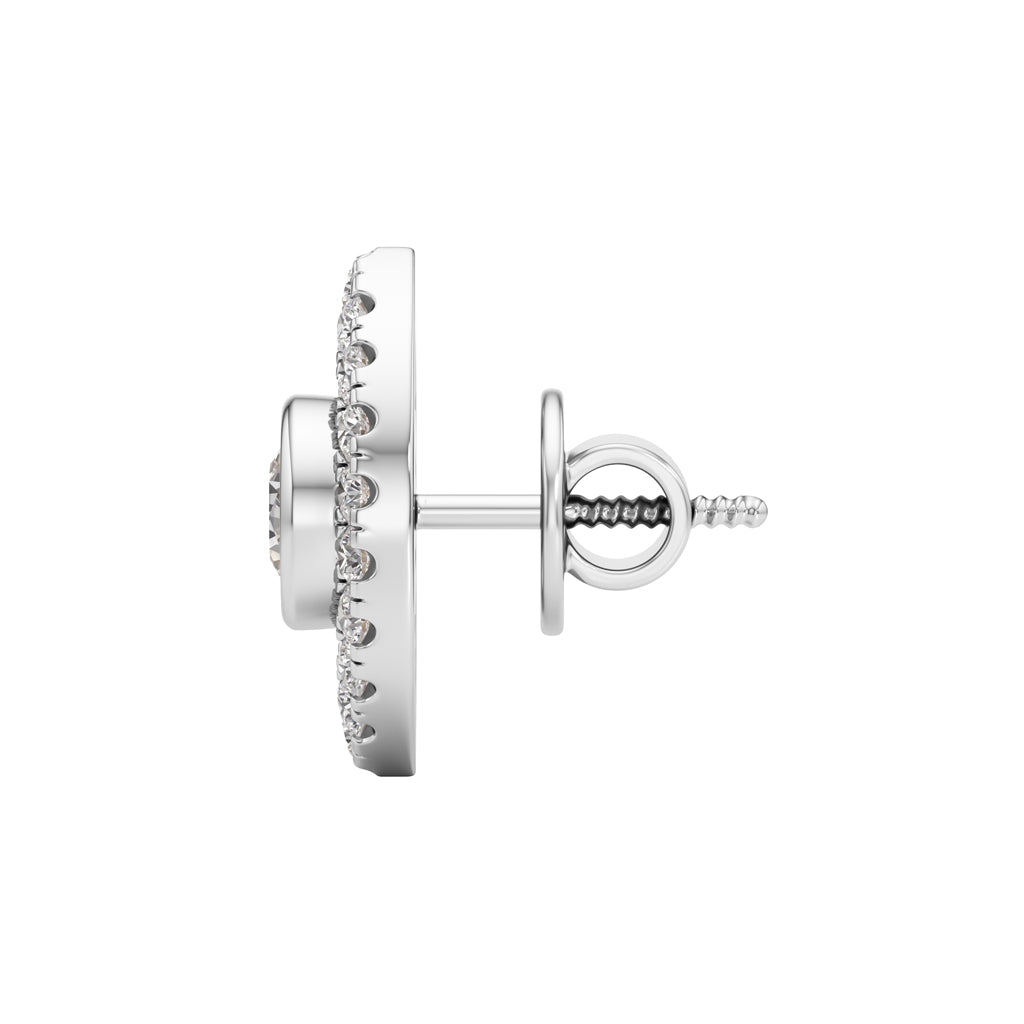 Round ShapeHalo Studs Earrings