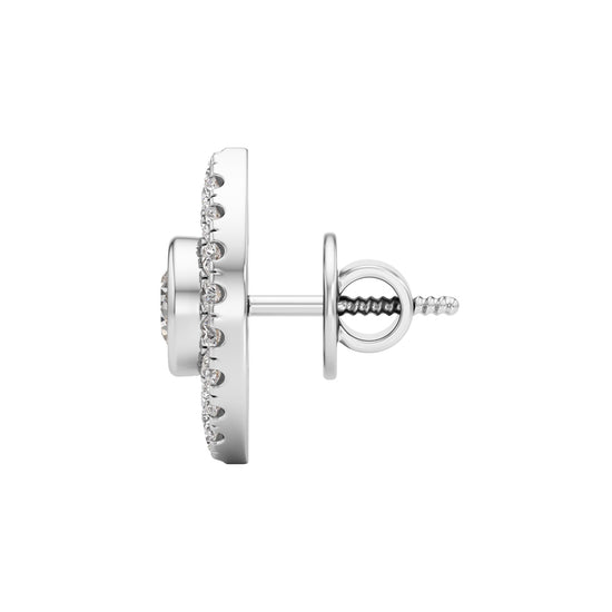 Round ShapeHalo Studs Earrings
