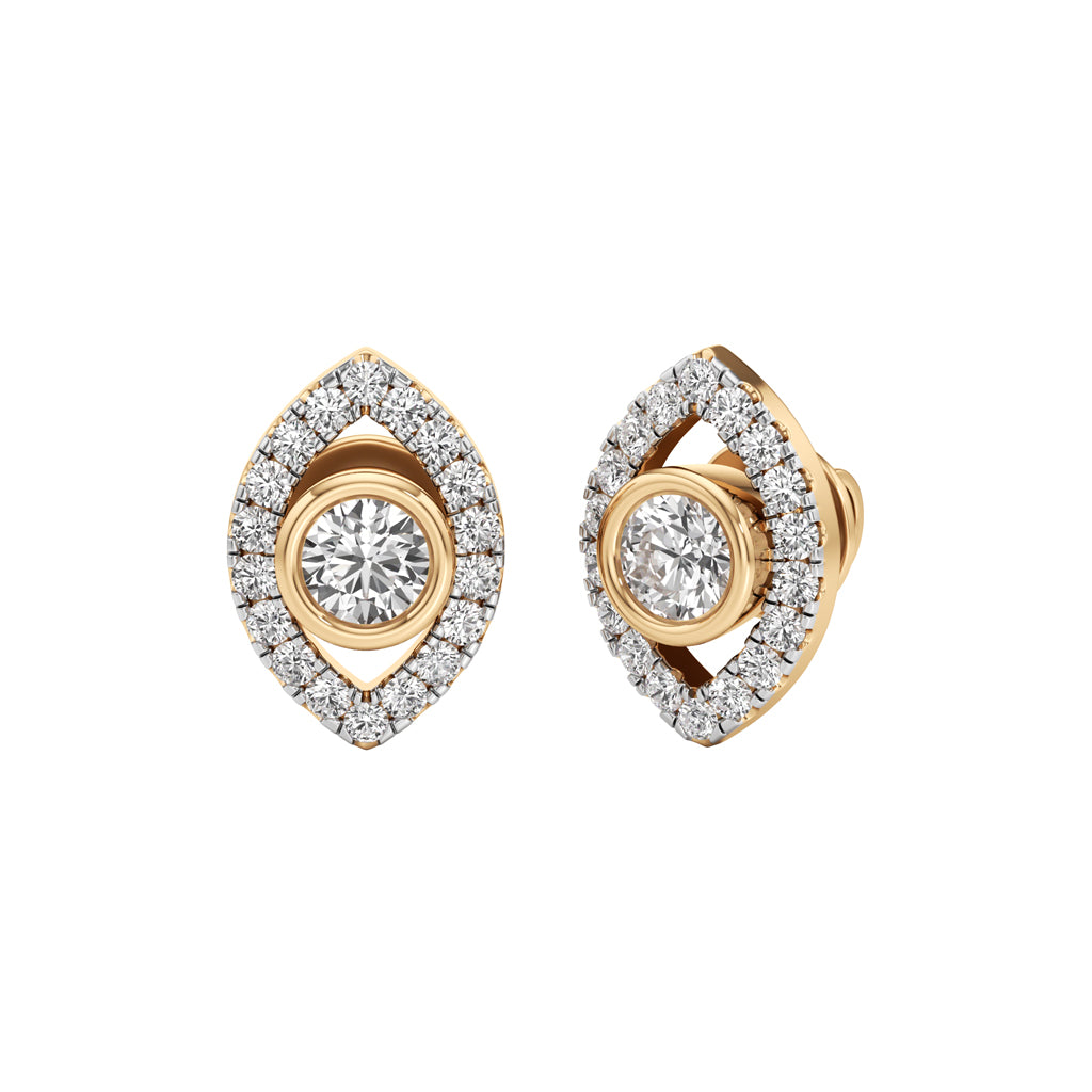 Round ShapeHalo Studs Earrings