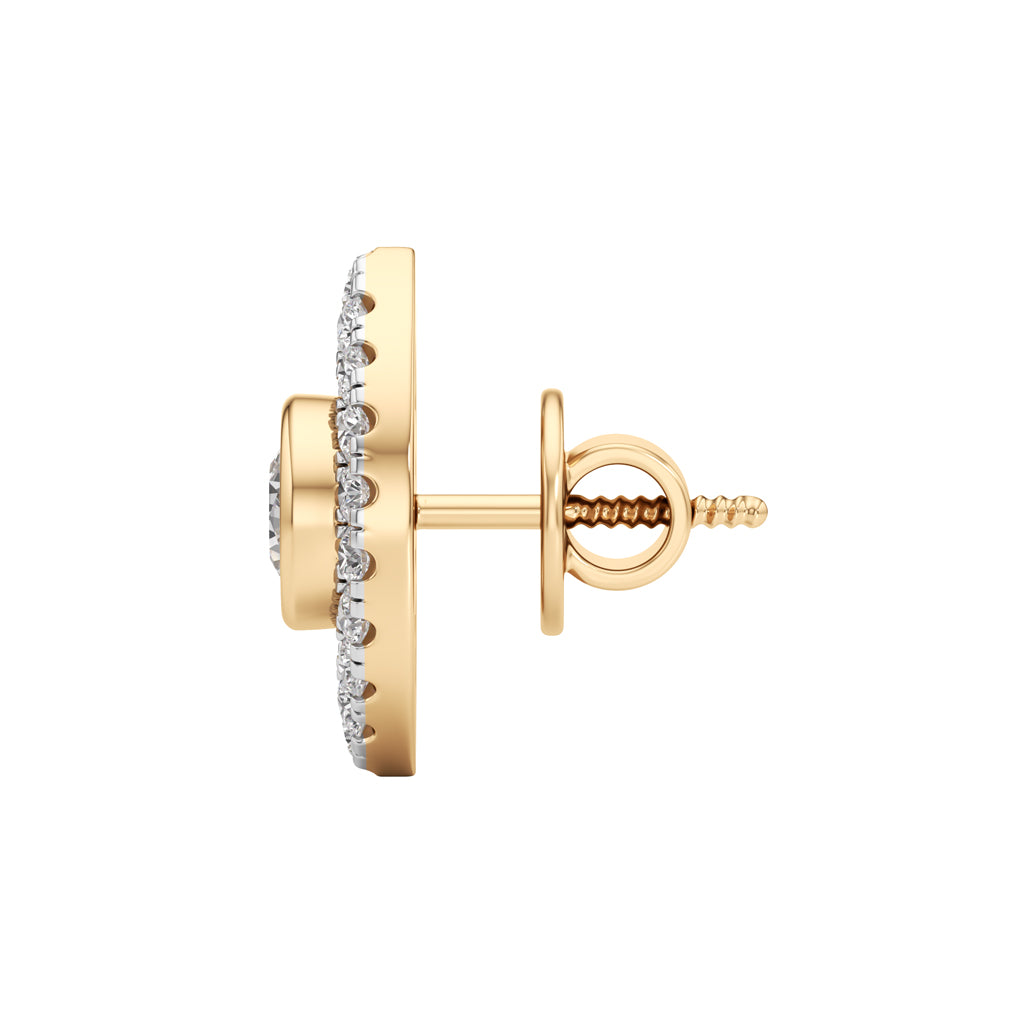 Round ShapeHalo Studs Earrings
