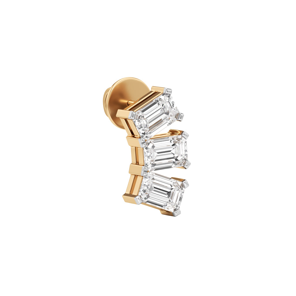 3Ct Emerald ShapeFancy Studs Earrings
