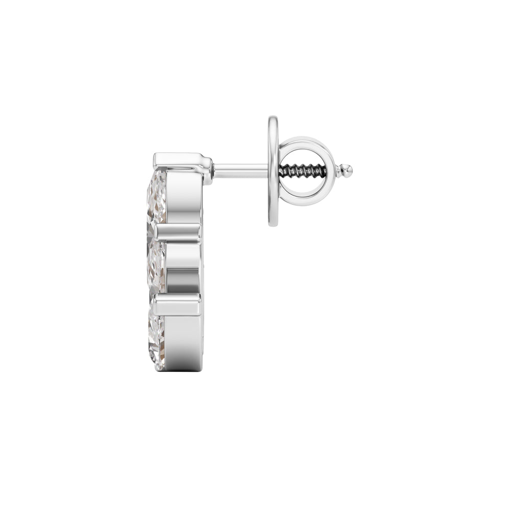 3Ct Marquise Shape Fancy Studs Earrings