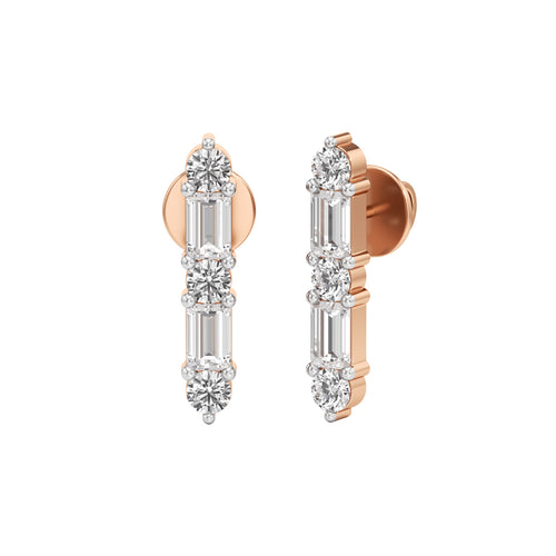 125Ct Emerald Shape Fancy Studs Earrings