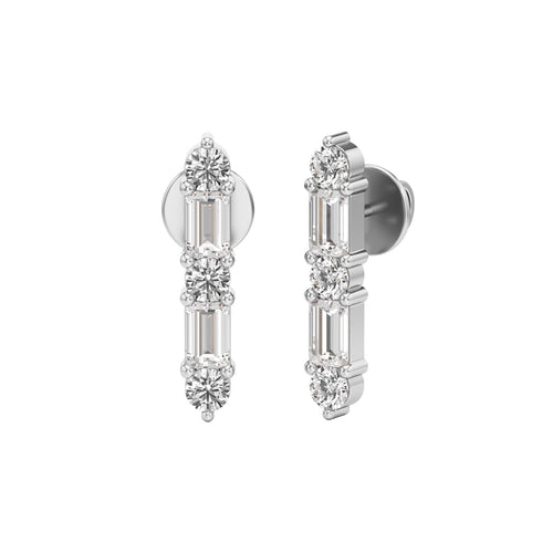 125Ct Emerald Shape Fancy Studs Earrings