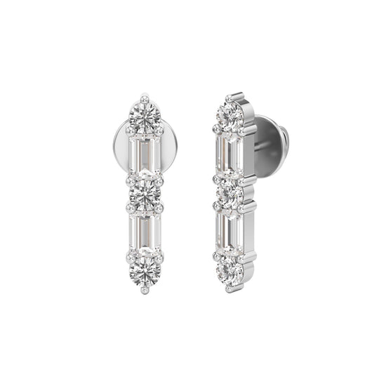 125Ct Emerald Shape Fancy Studs Earrings