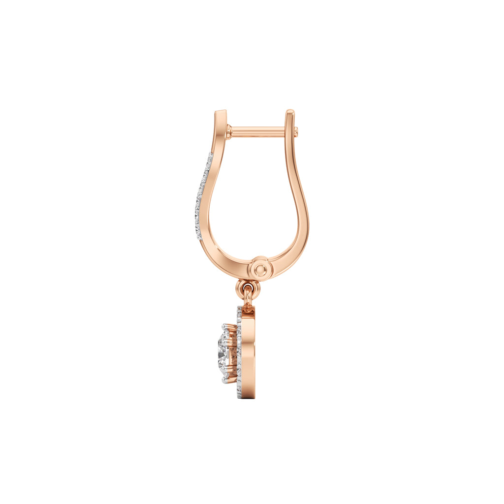 1Ct Round Shape Dangles Earrings