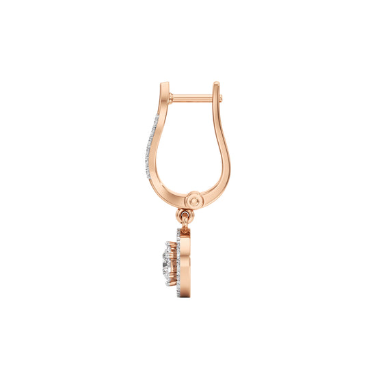 1Ct Round Shape Dangles Earrings