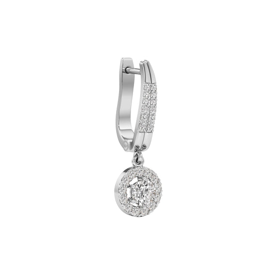 1Ct Round Shape Dangles Earrings