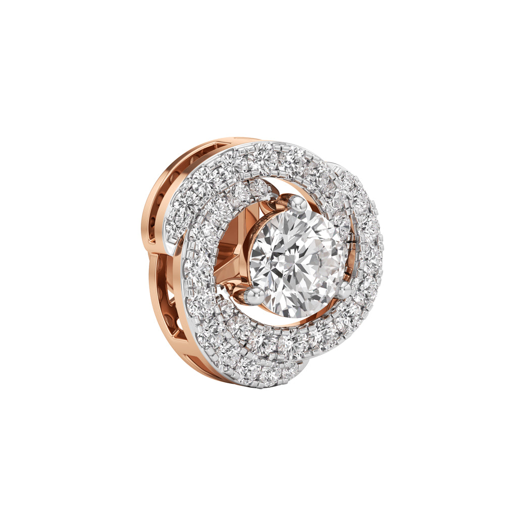 225Ct Round Shape Halo Studs Earrings