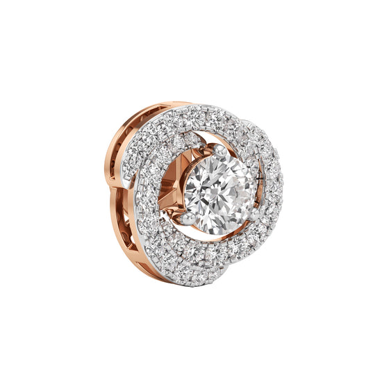 225Ct Round Shape Halo Studs Earrings