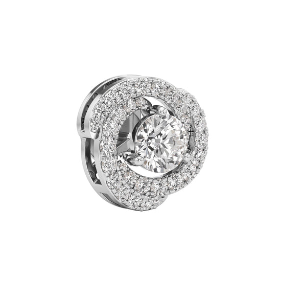 225Ct Round Shape Halo Studs Earrings