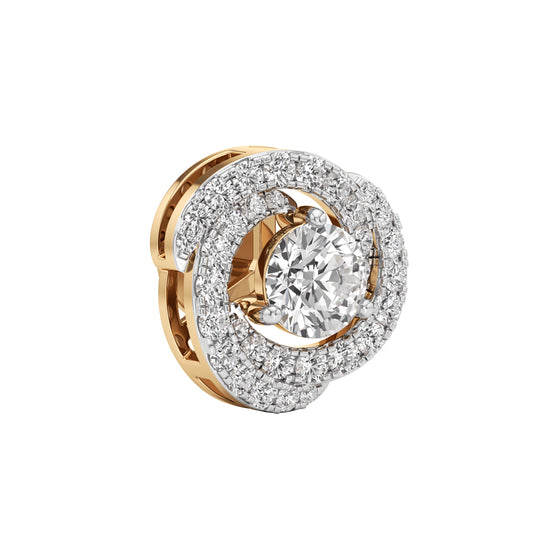 225Ct Round Shape Halo Studs Earrings