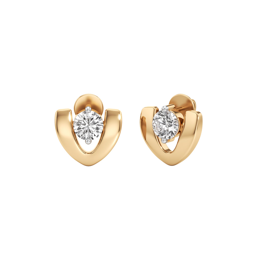 15Ct Round Shape Fancy Studs Earrings