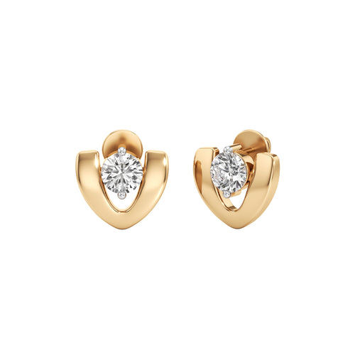 15Ct Round Shape Fancy Studs Earrings