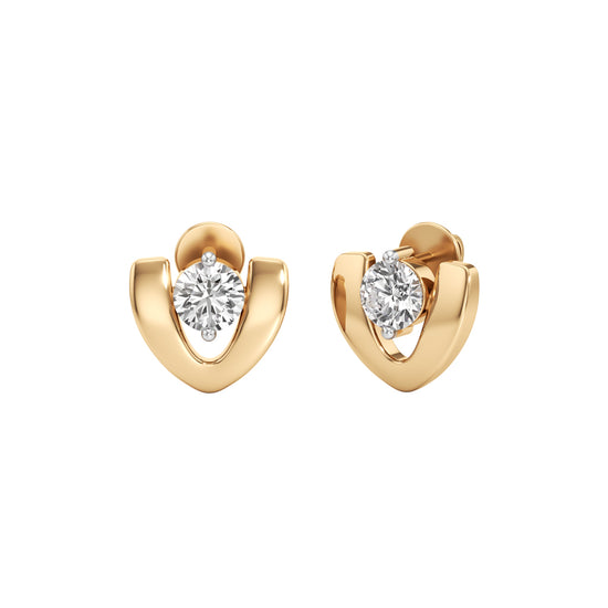 15Ct Round Shape Fancy Studs Earrings