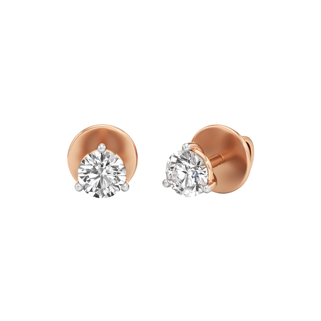 05Ct Round Shape Delicate Earrings