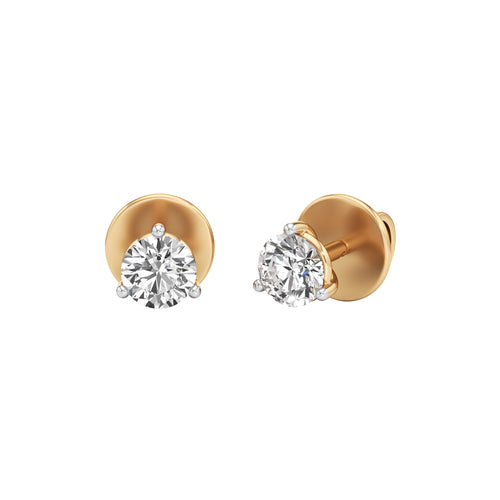 05Ct Round Shape Delicate Earrings