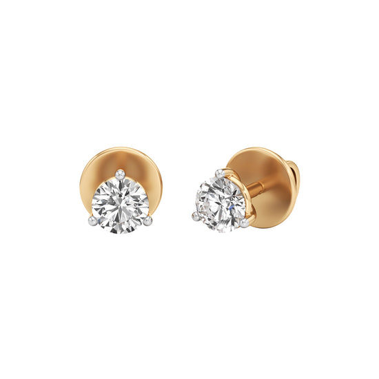 05Ct Round Shape Delicate Earrings