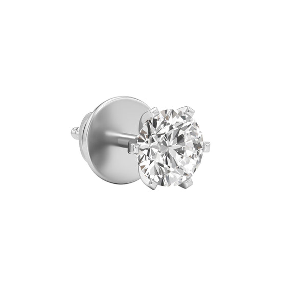 1Ct Round Shape Solitaire Studs Earrings