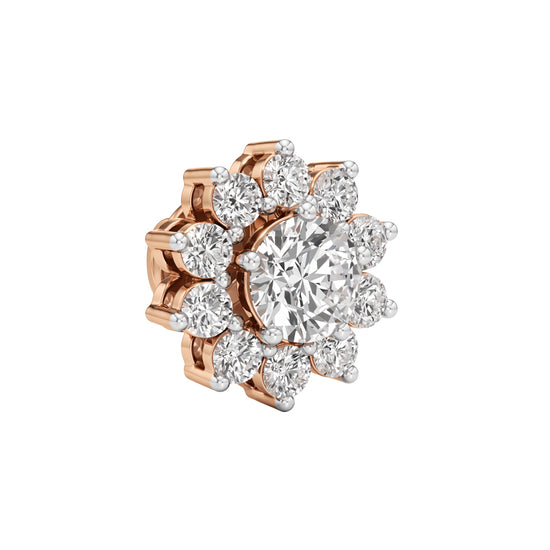 25Ct Round Shape Halo Studs Earrings