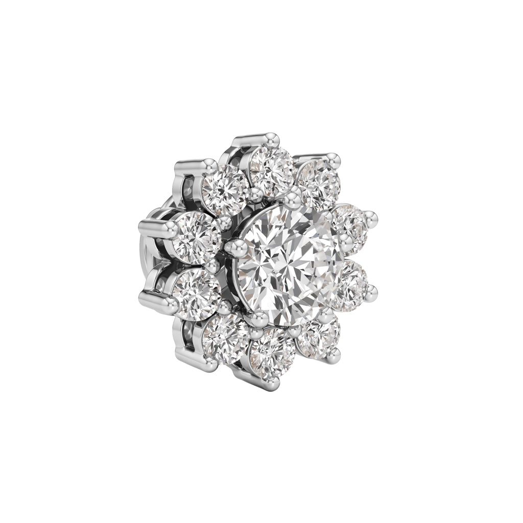 25Ct Round Shape Halo Studs Earrings
