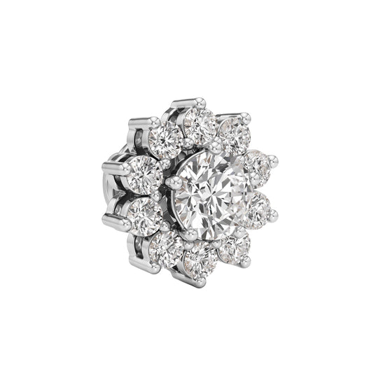 25Ct Round Shape Halo Studs Earrings
