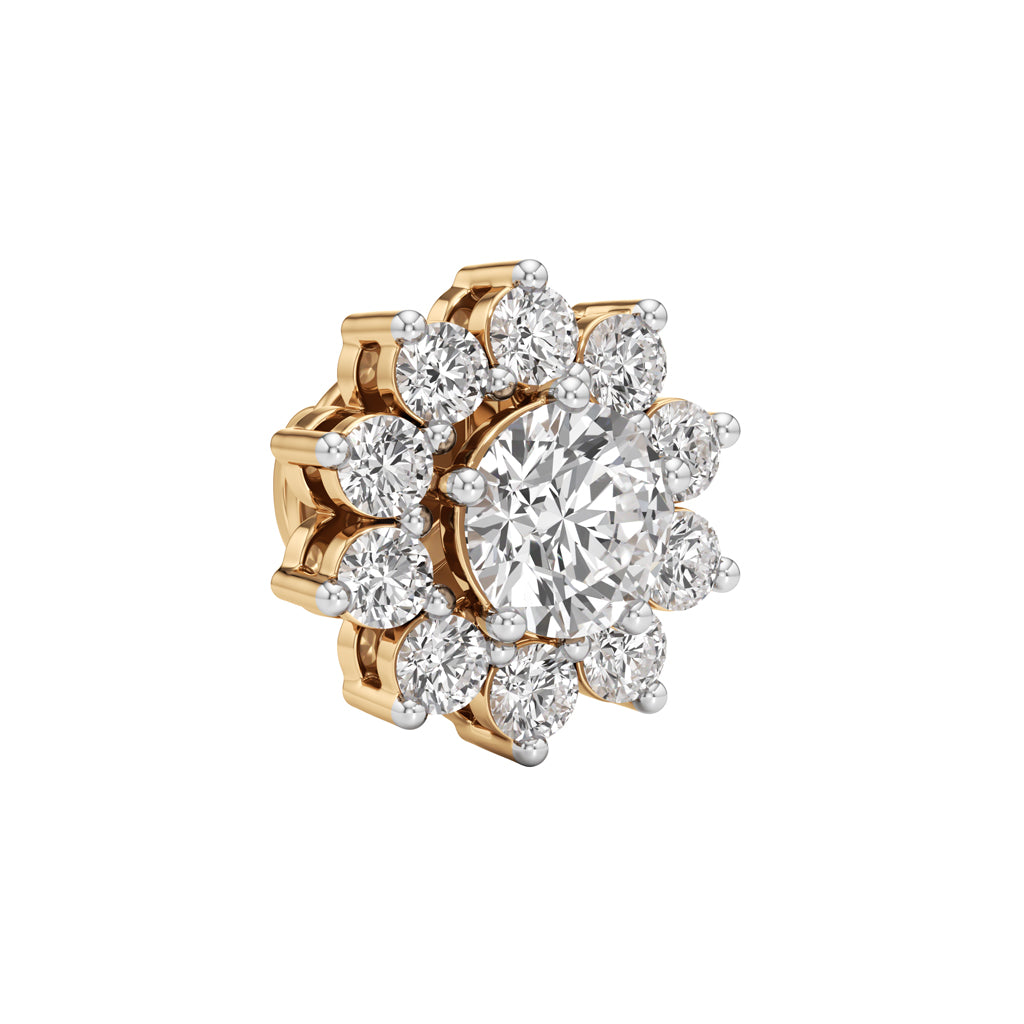 25Ct Round Shape Halo Studs Earrings