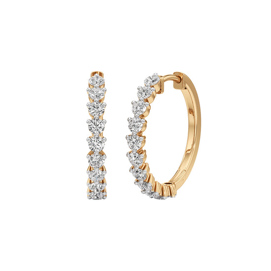 2Ct Round Shape Hoops Earrings