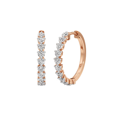 2Ct Round Shape Hoops Earrings