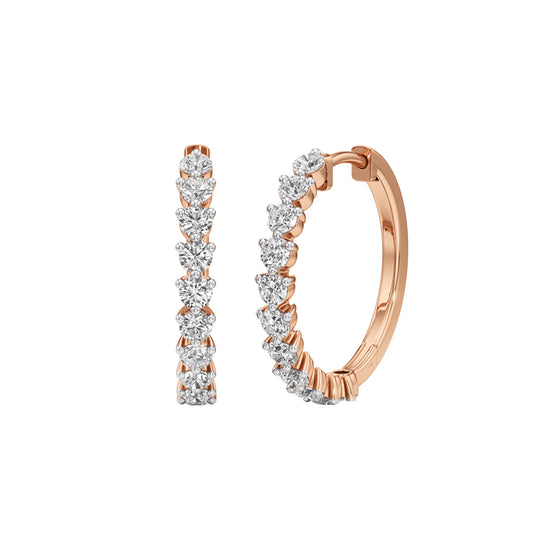 2Ct Round Shape Hoops Earrings