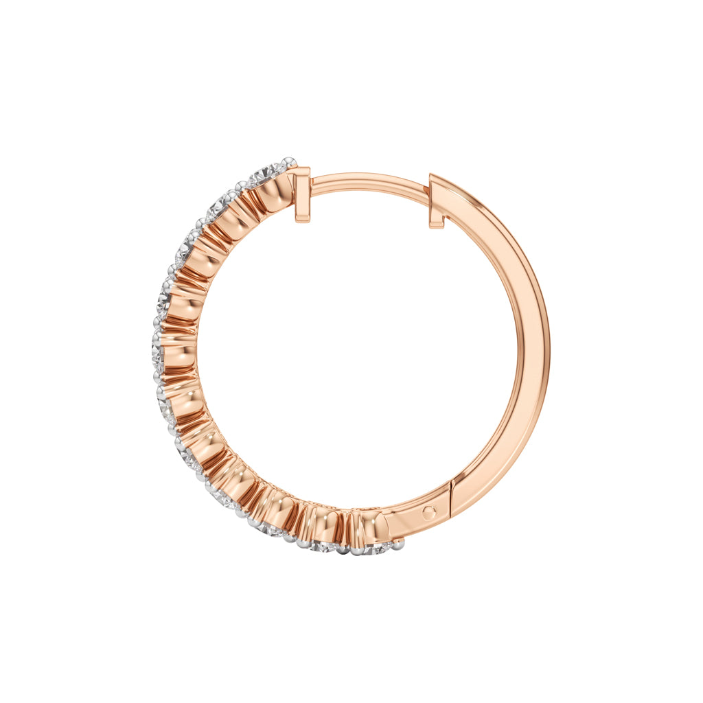 2Ct Round Shape Hoops Earrings