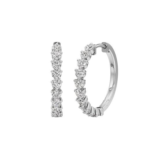 2Ct Round Shape Hoops Earrings