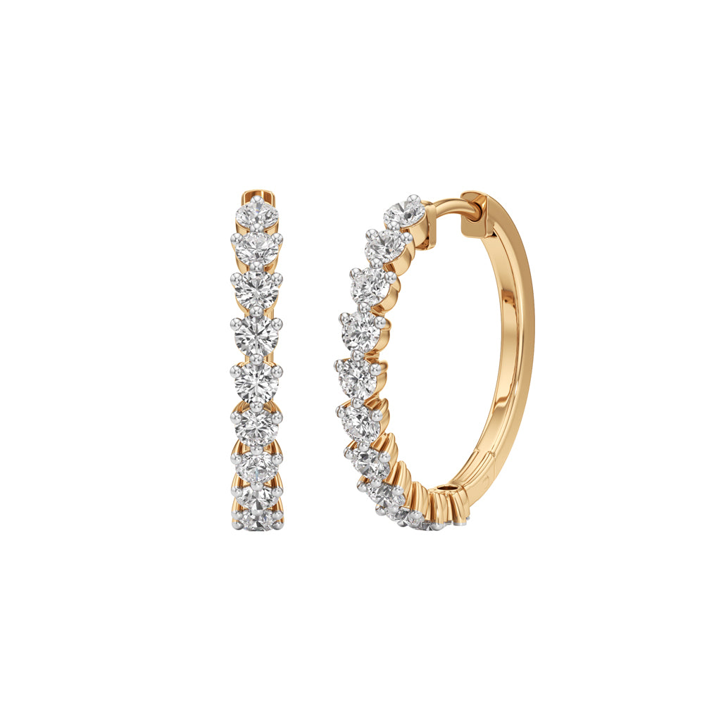 2Ct Round Shape Hoops Earrings
