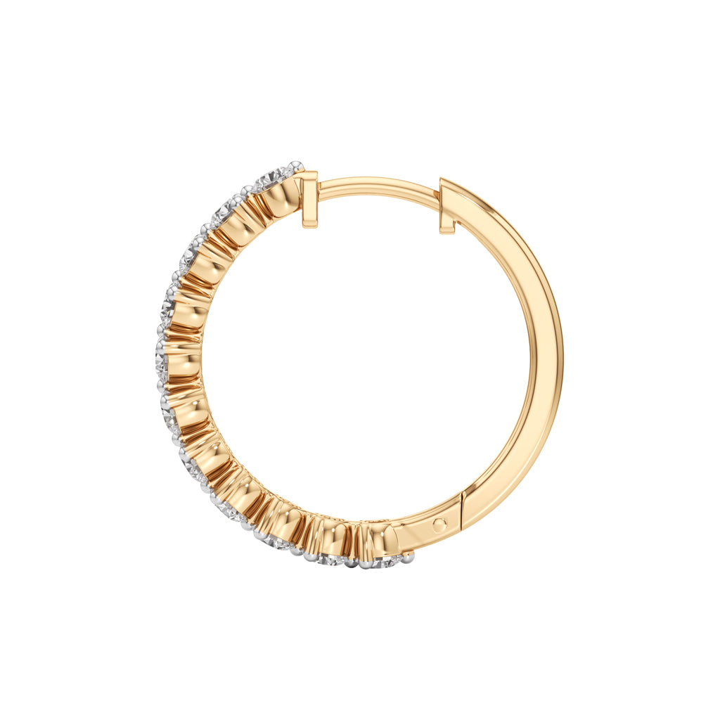 2Ct Round Shape Hoops Earrings