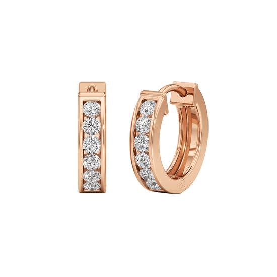 05Ct Round Shape Hoops Earrings