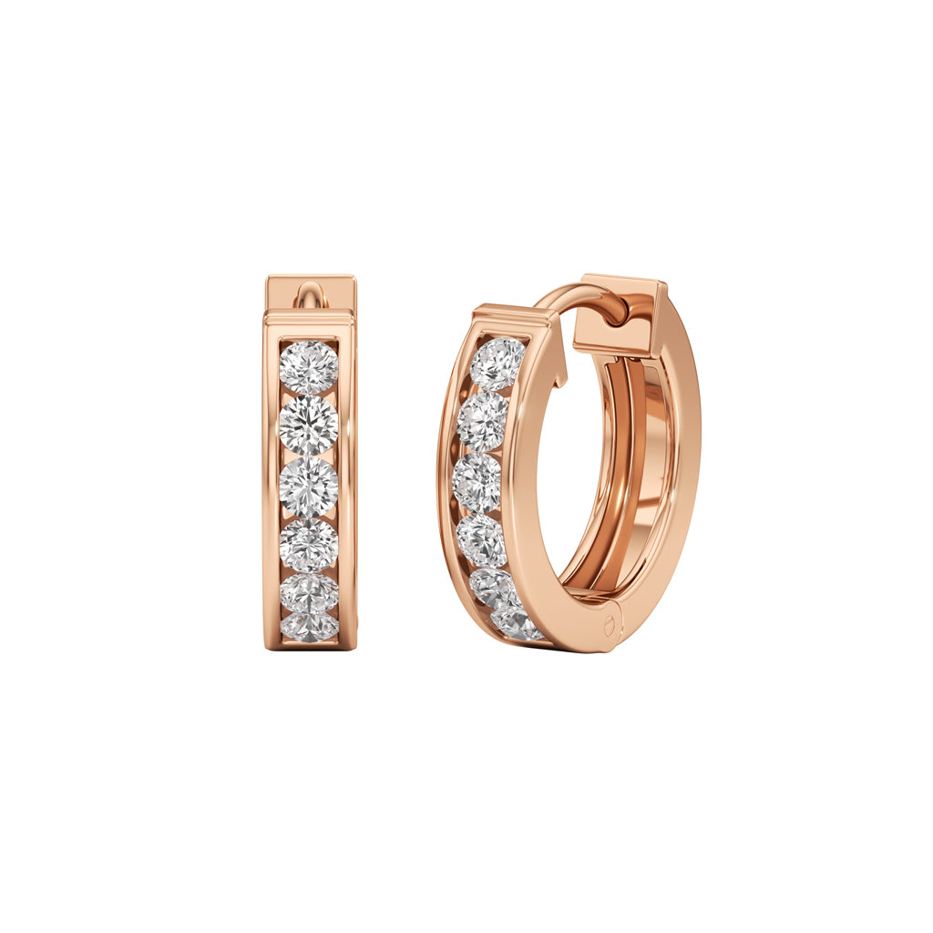 05Ct Round Shape Hoops Earrings