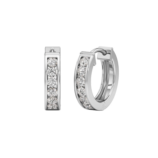 05Ct Round Shape Hoops Earrings