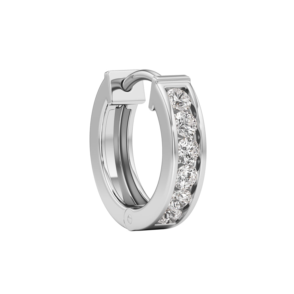 05Ct Round Shape Hoops Earrings
