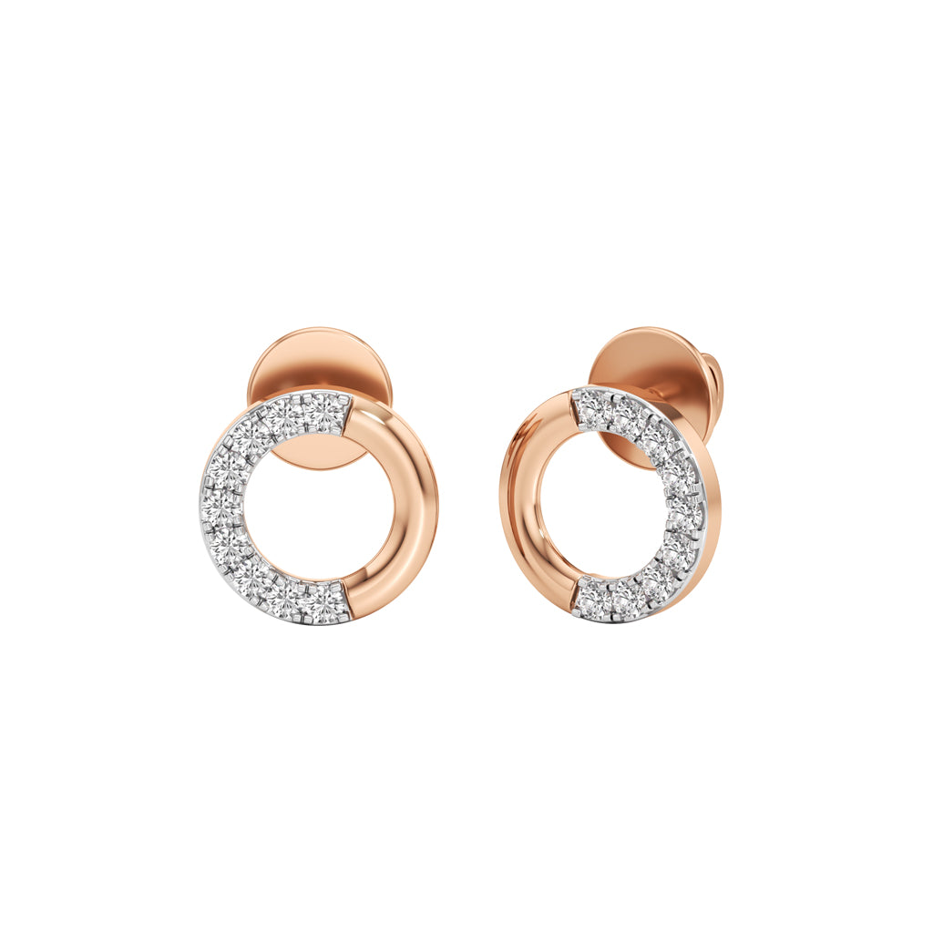 025Ct Round Shape Fancy Studs Earrings