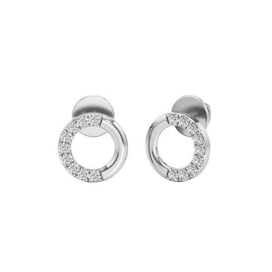 025Ct Round Shape Fancy Studs Earrings