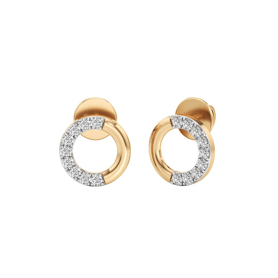 025Ct Round Shape Fancy Studs Earrings