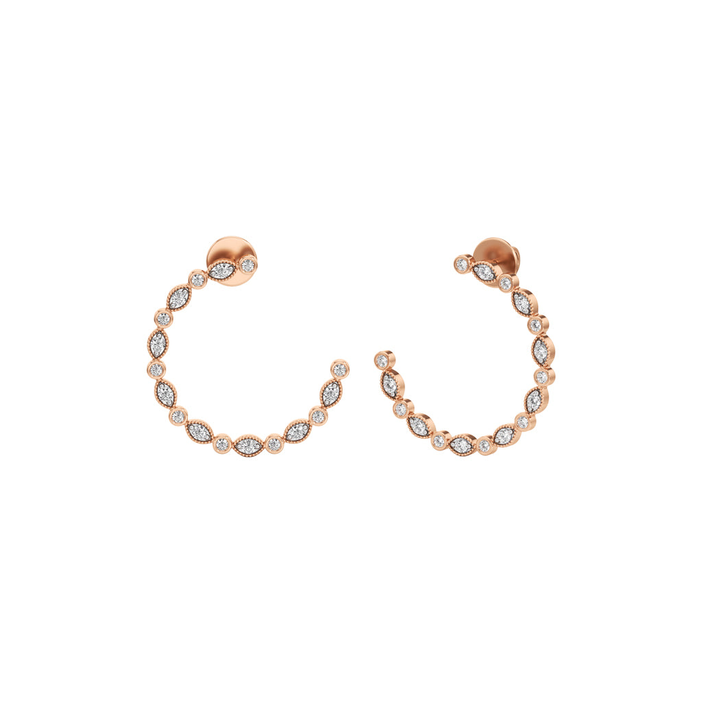 075Ct Round Shape Fancy Studs Earrings