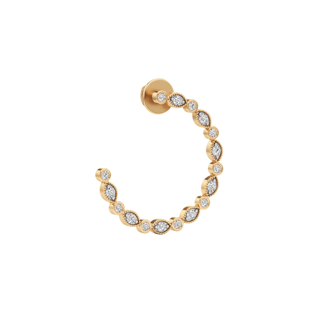 075Ct Round Shape Fancy Studs Earrings