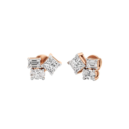 2Ct Oval Shape Fancy Studs Earrings