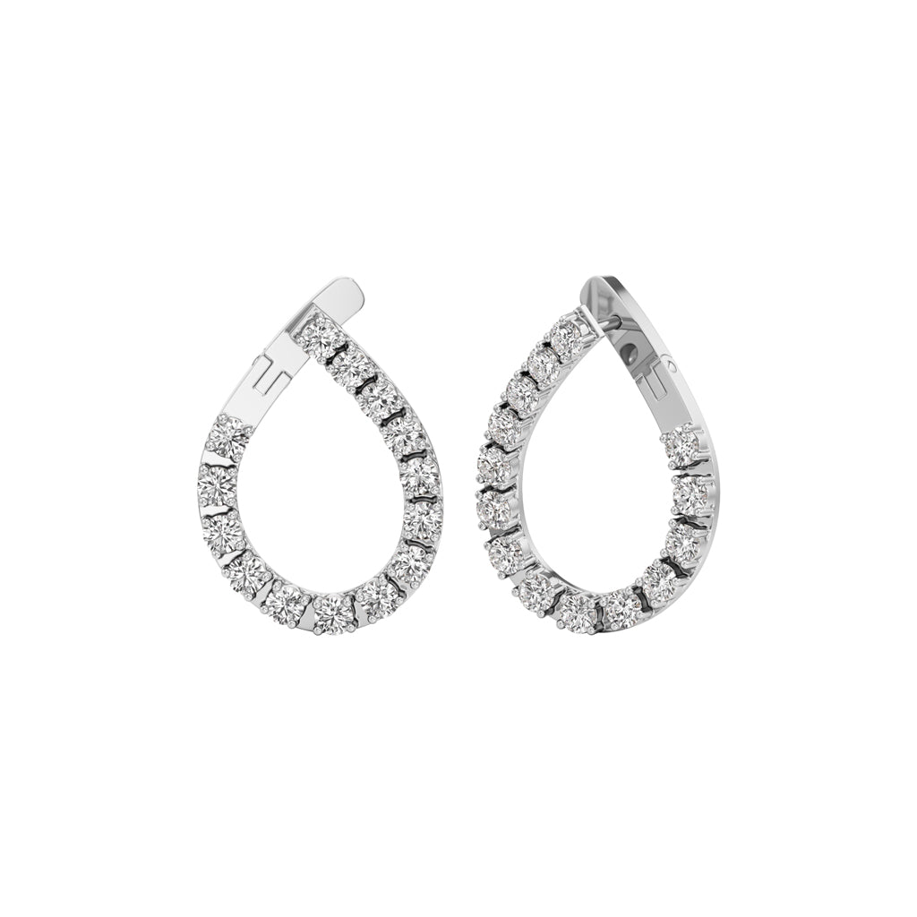 250Ct Round Shape Hoops Earrings