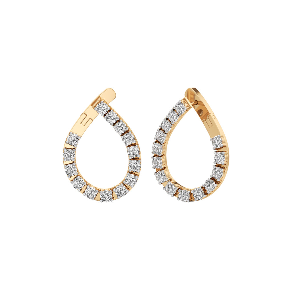 250Ct Round Shape Hoops Earrings