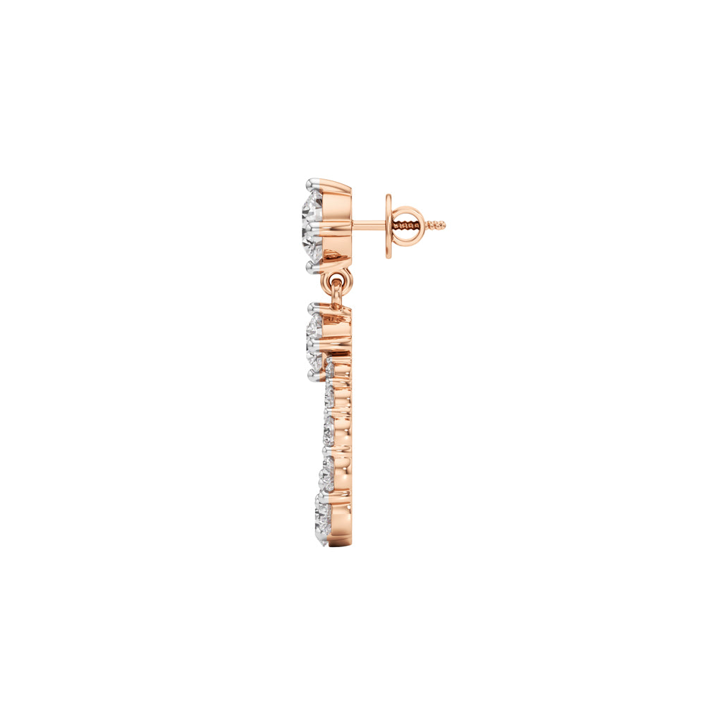 3Ct Round Shape Dangles Earrings