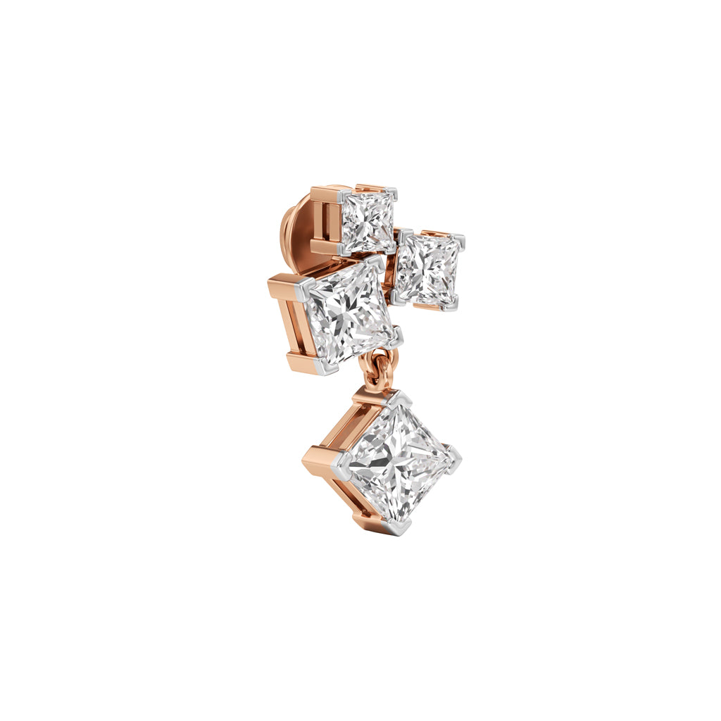 325Ct Princess Shape Fancy Studs Earrings